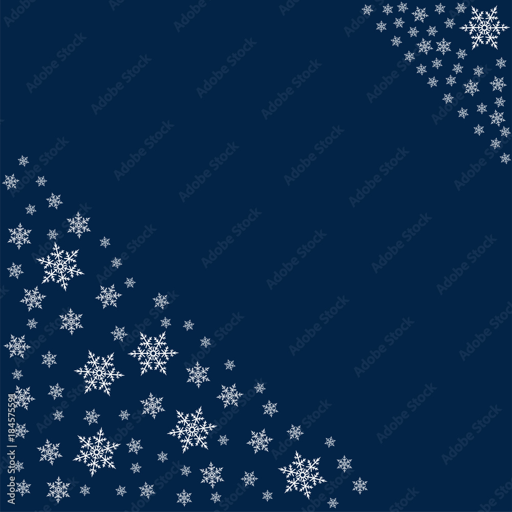 frame of snowflakes. Christmas background. To design posters, postcards, greeting, invitation for the new year.