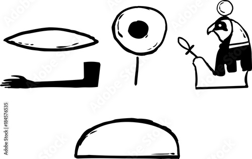 Outlined Ancient Egyptian Symbols