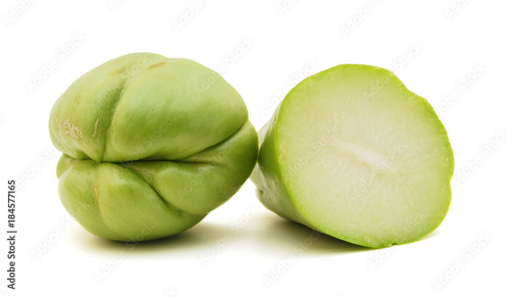 chayote chokos on white background. chayote chokos on white background.