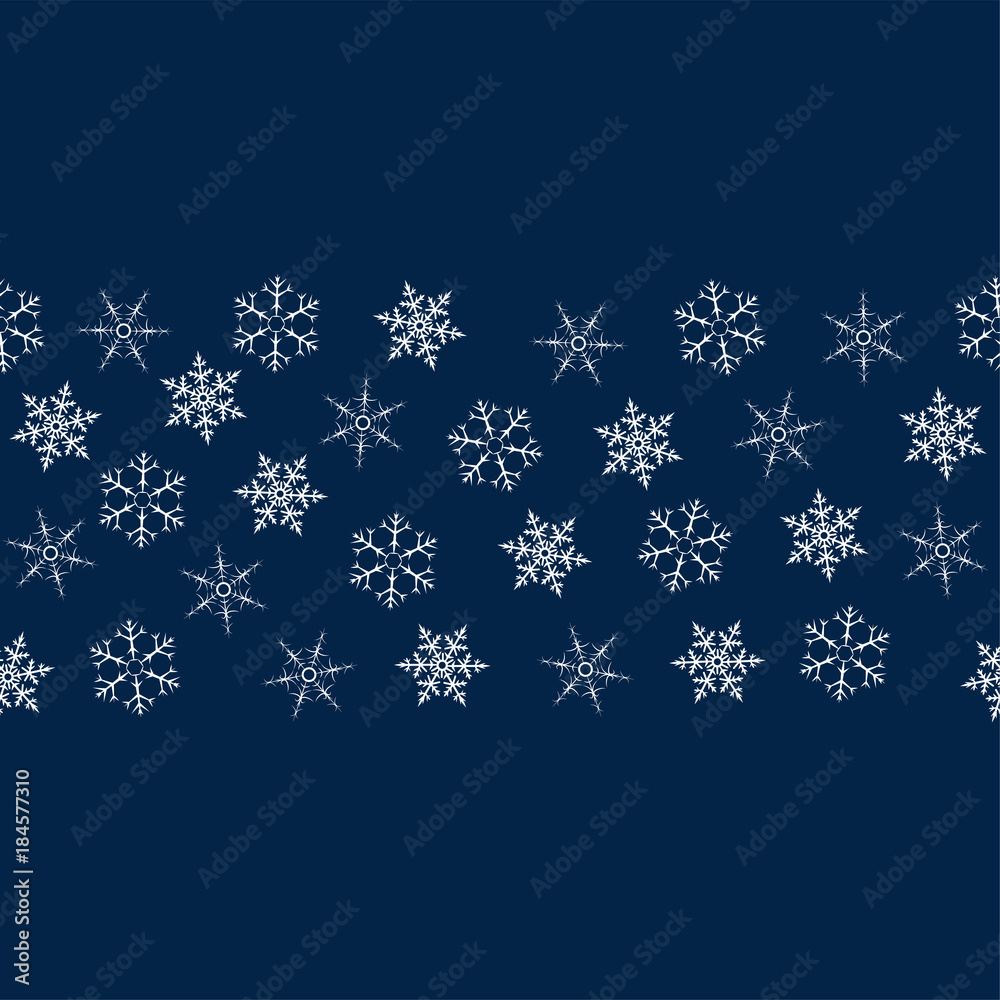 frame of snowflakes. Christmas background. To design posters, postcards, greeting, invitation for the new year.