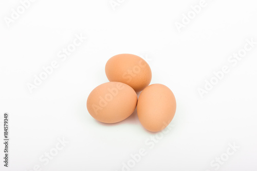 chicken eggs on a white isolated background