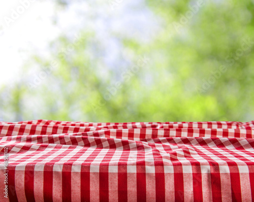 Empty checkered table background