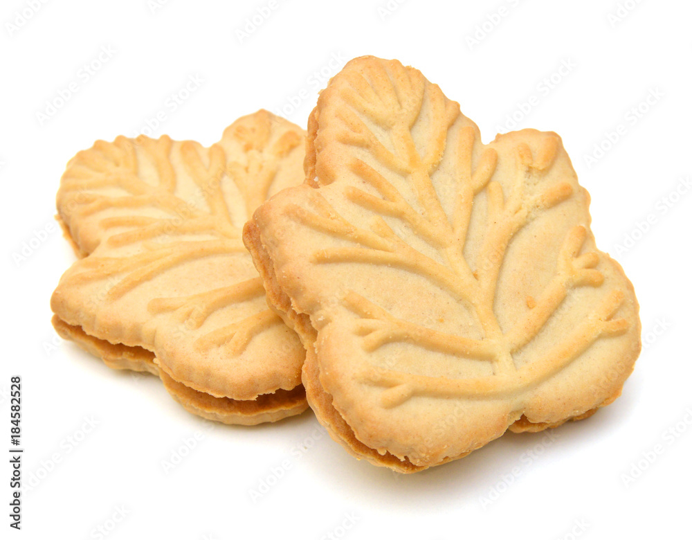 Stack of vanilla sandwich creme cookies Stack of vanilla sandwich creme cookies