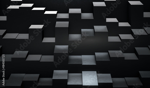 Abstract Modern geometric background with shadow. 3d Render