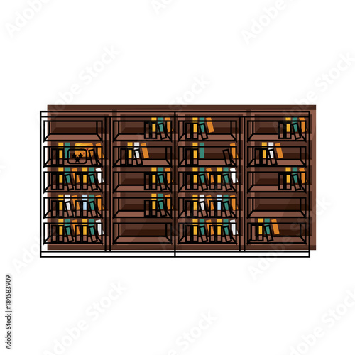 bookshelf with books icon