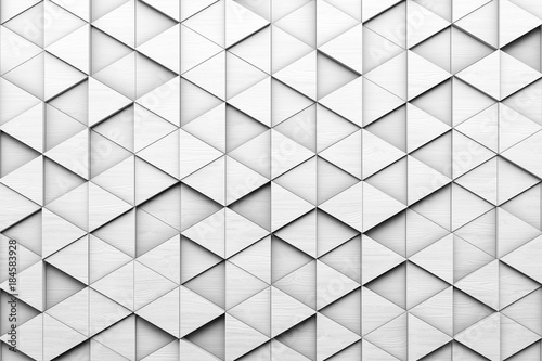 White triangular Abstract polygonal background, Grunge surface, 3d render © Chanchai