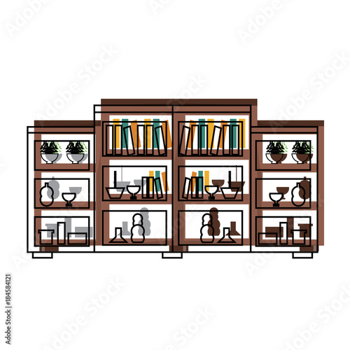  Shelves Unit with decorative objects 