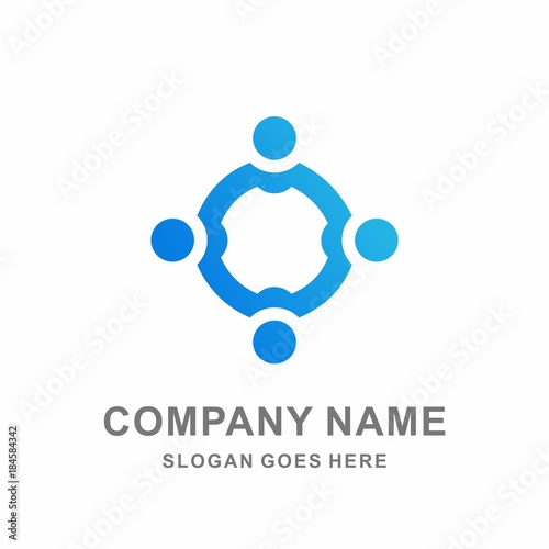 Company Connection Game Team Group People Meeting Together Network Social Partnership Community Logo Design Vector Template