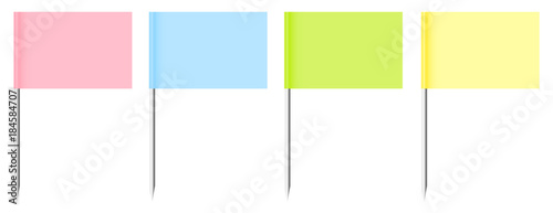 4 Flag Pins Postit Pastel Colors