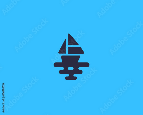 Ship vector logotype. Boat sea creative logo