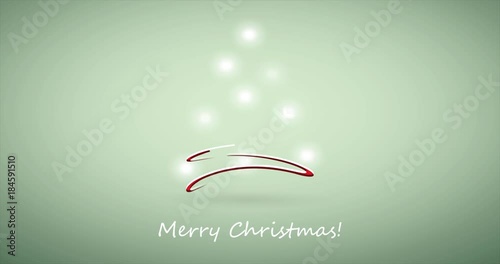 Green Merry Christmas, Happy Holidays Video Animation for Your Best Wishes Messages with Christmas Tree Made of Light Ornaments