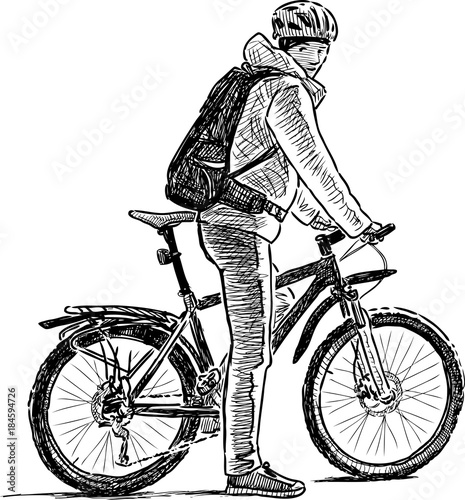 City dweller on a bicycle