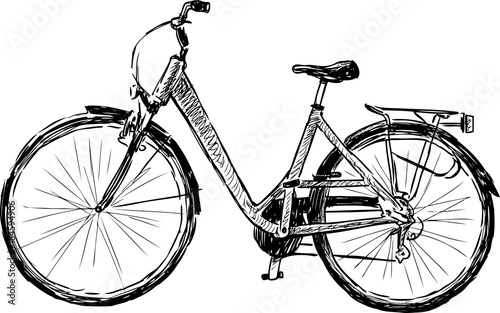 Hand drawing of a bicycle for a walk