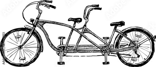 Sketch of a bicycle for two people