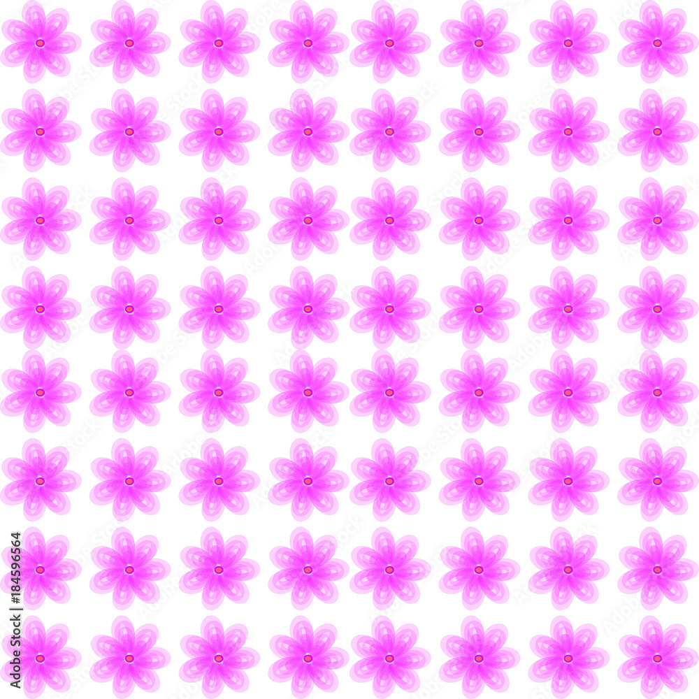 Seamless raster pattern of rosary ornamental flowers with transparent petals Seamless raster pattern of rosary ornamental flowers with transparent petals
