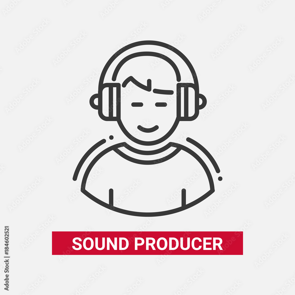 Sound producer - line design single isolated icon Sound producer - line design single isolated icon