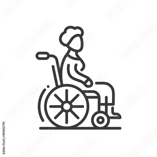 Patient - line design single isolated icon