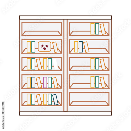 bookshelf with books icon