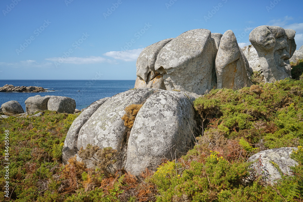 Küstenlandschaft von Galizien nahe von O Grove, Spanien