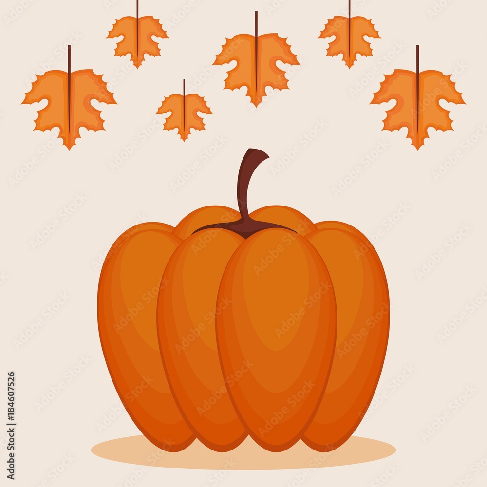 Naklejka premium colorful pumpkin autumn symbol
