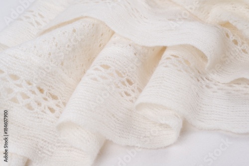 Knitted woolen background - Textured winter light knit