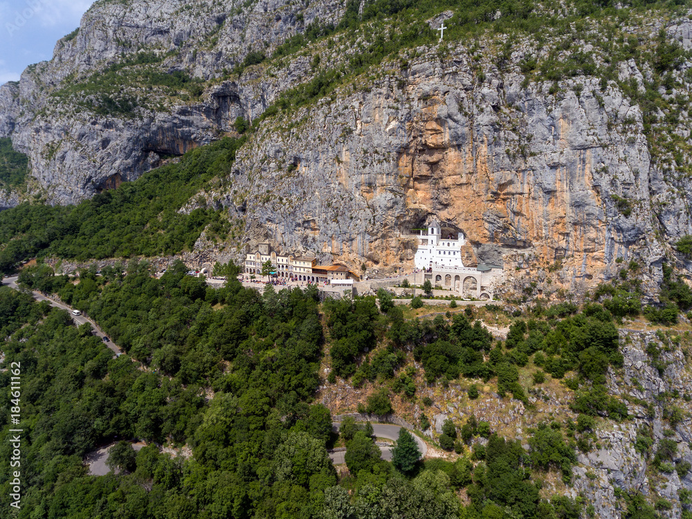 Aerial view on Ostrog Monastery church