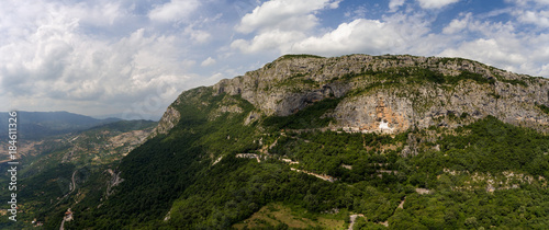 Fototapeta Naklejka Na Ścianę i Meble -  Aerial view with Ostrog Monastery church