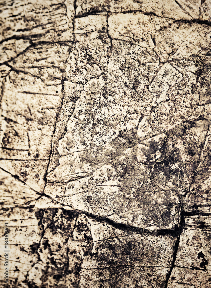 old scarred dark limestone