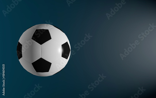 football isolated on the dark background 3d render
