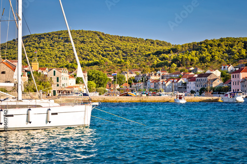 Colorful harbor of Zlarin island photo