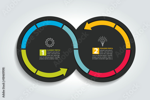 Two connected Arrow circles. Infographic Element.