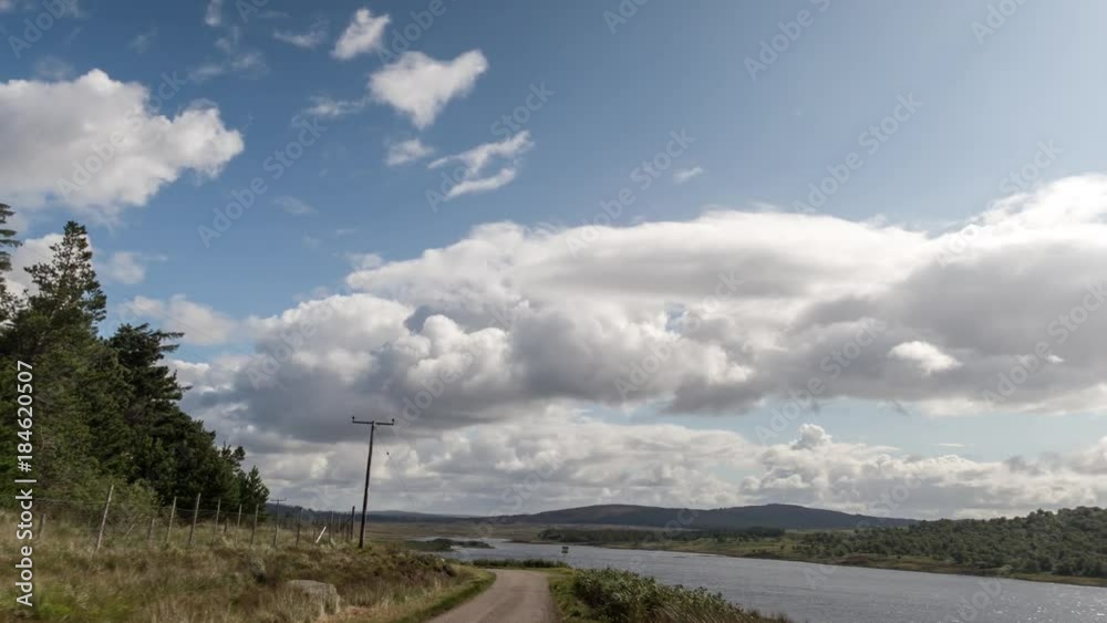 POV shot from a camera attached to the front of a vehicle driving through beautiful empty roads in the scottish highlands POV shot from a camera attached to the front of a vehicle driving through beautiful empty roads in the scottish highlands