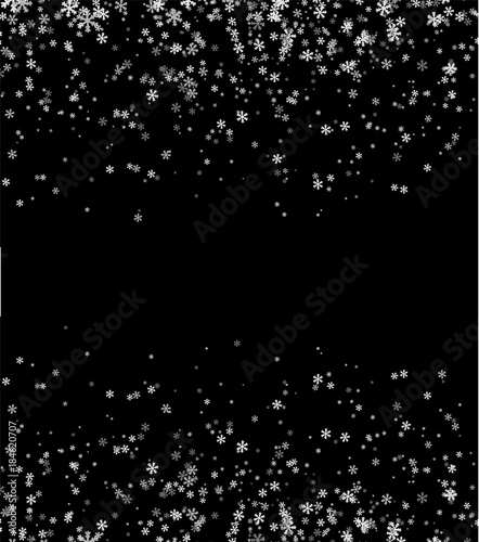 White snowflakes on black background