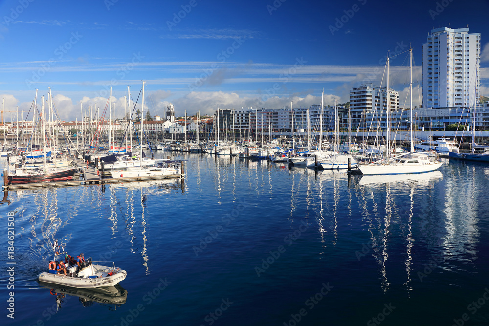 Ponta Delgada Harbour, Sao Miguel Island, Azores, Portugal, Europe