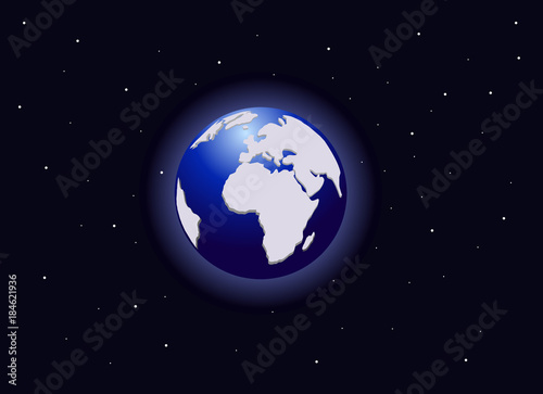Вид на планету земля из космоса, векторная иллюстрация © rosasto