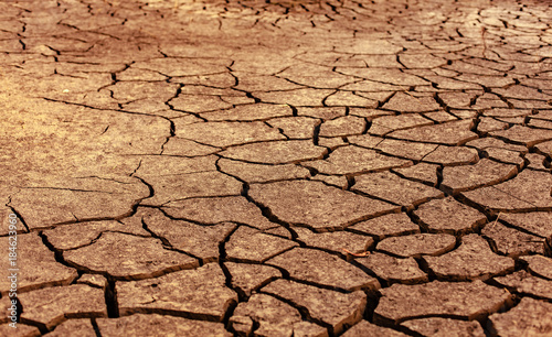 Heat shattered earth in the desert