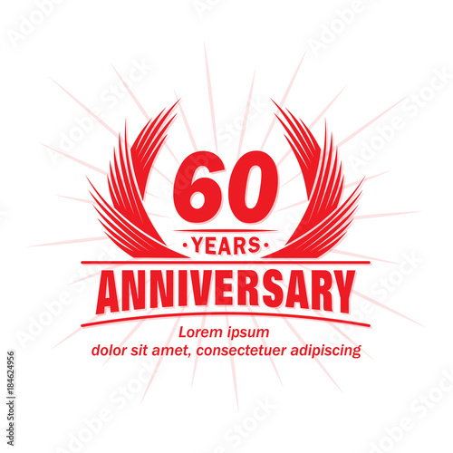 60 years design template. Anniversary vector and illustration template. 