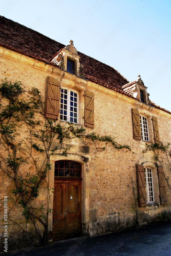 Scenic Entrance to a Medieval mansion in the Dordogne area, Southern France Scenic Entrance to a Medieval mansion in the Dordogne area, Southern France