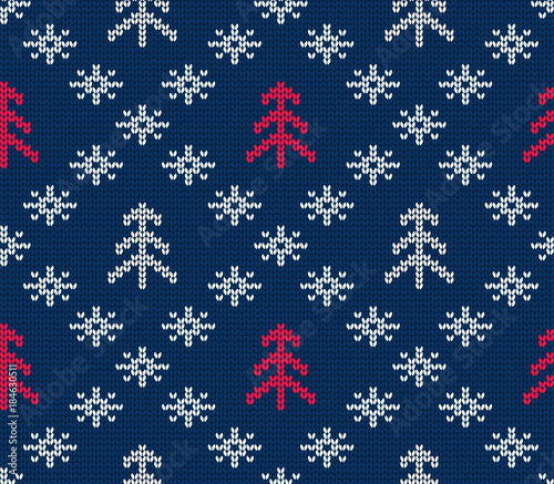 Knitted seamless pattern for sweater. Winter background. Vector eps 10