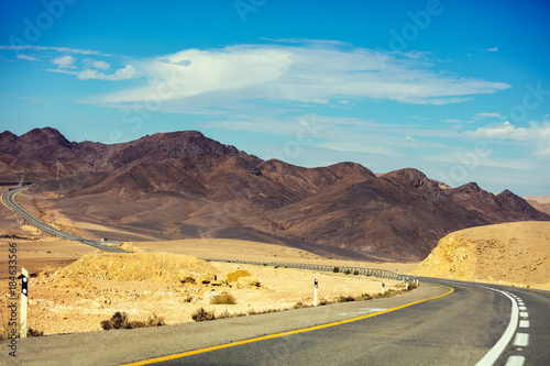 Mountain road in desert