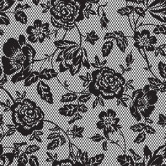 Wandcirkels Bloemen patronen Klassiek kantpatroon witte achtergrond  © loftpearl