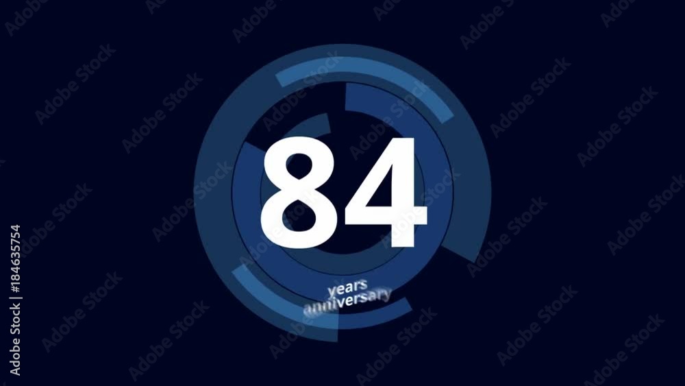 84 Year anniversary Digital Tech Circle Blue Background 84 Year anniversary Digital Tech Circle Blue Background