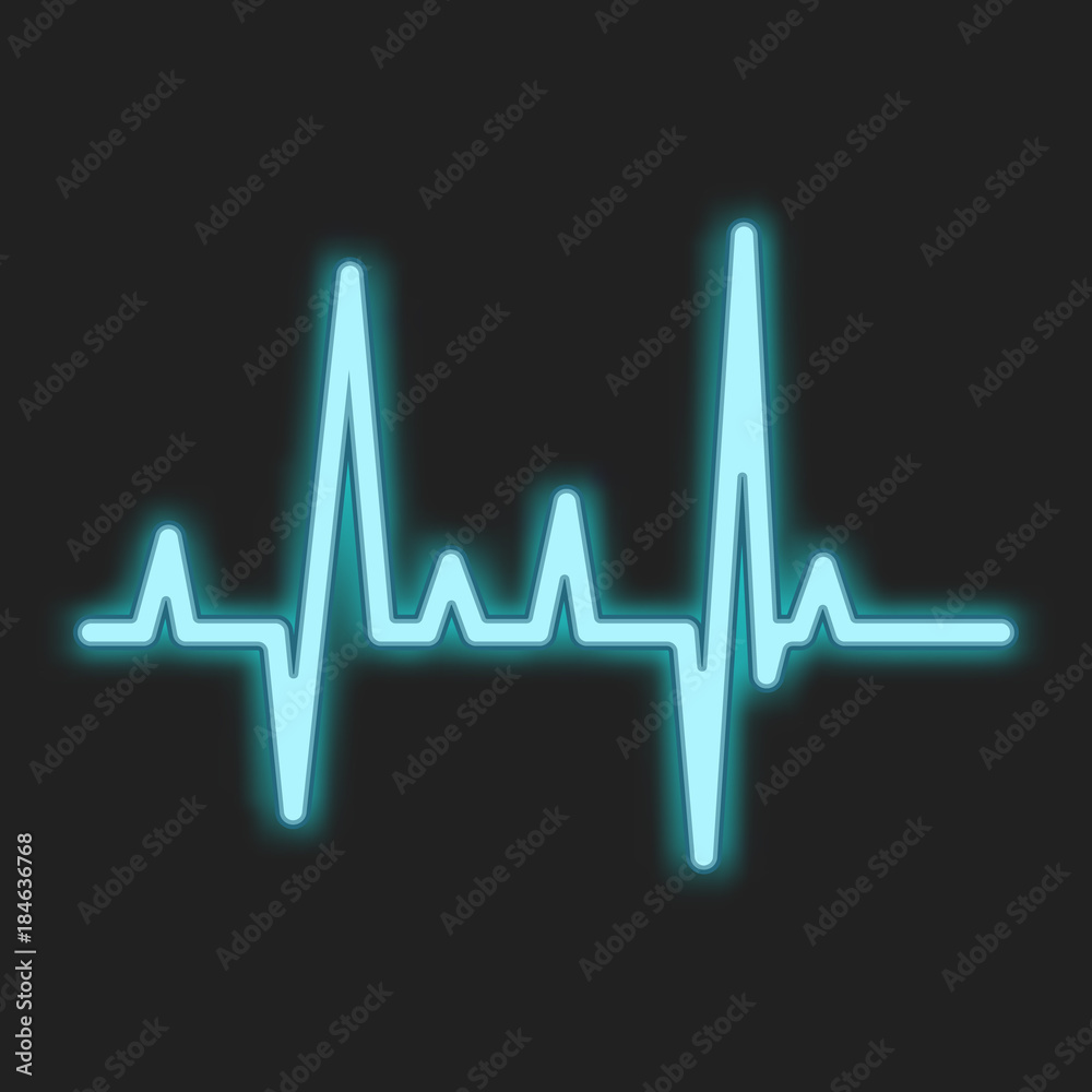 Heartbeat blue neon sign