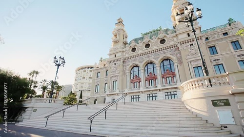 Monaco city town Monte Carlo street palm sunny day