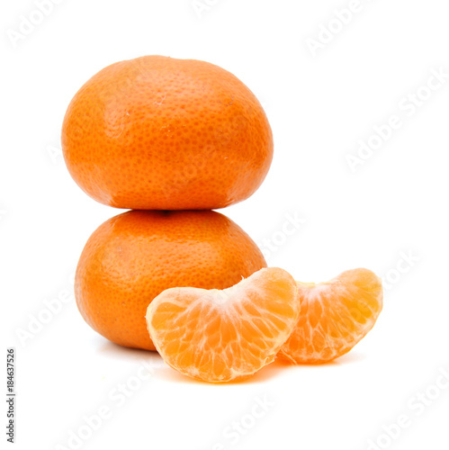 Mandarine on white background