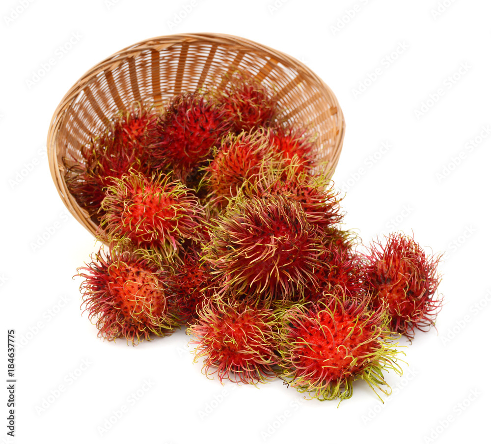 Rambutan is a fruit with sweet red shell Rambutan is a fruit with sweet red shell