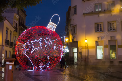 Christmas ball in Faro city photo