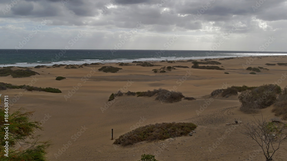 Dunas de Maspalomas - Gran Canaria at storm..Dunas de Maspalomas - Gran Canaria at storm.