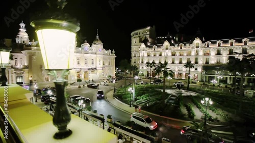 Monaco city town Monte Carlo night time-lapse port yahts