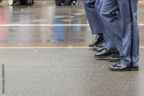Εκτύπωση καμβά Military men marching in step during a holiday parade